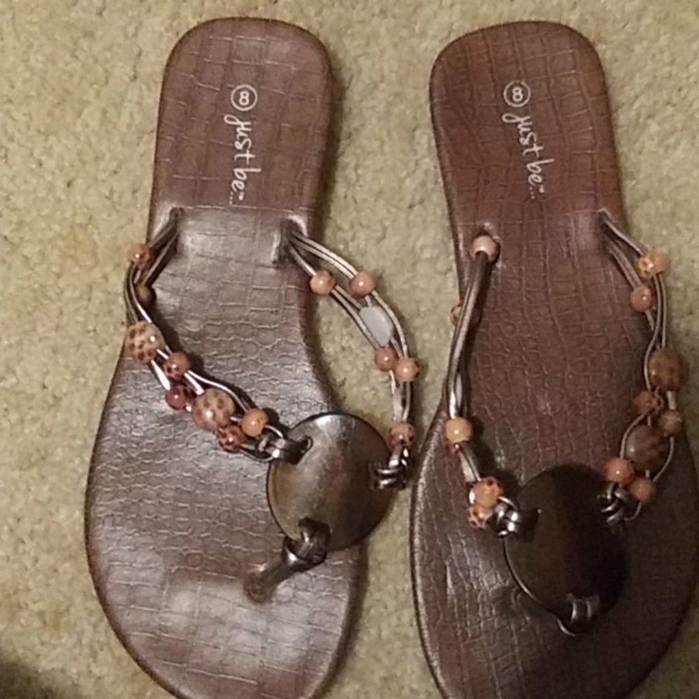 Just Be beaded flip flops